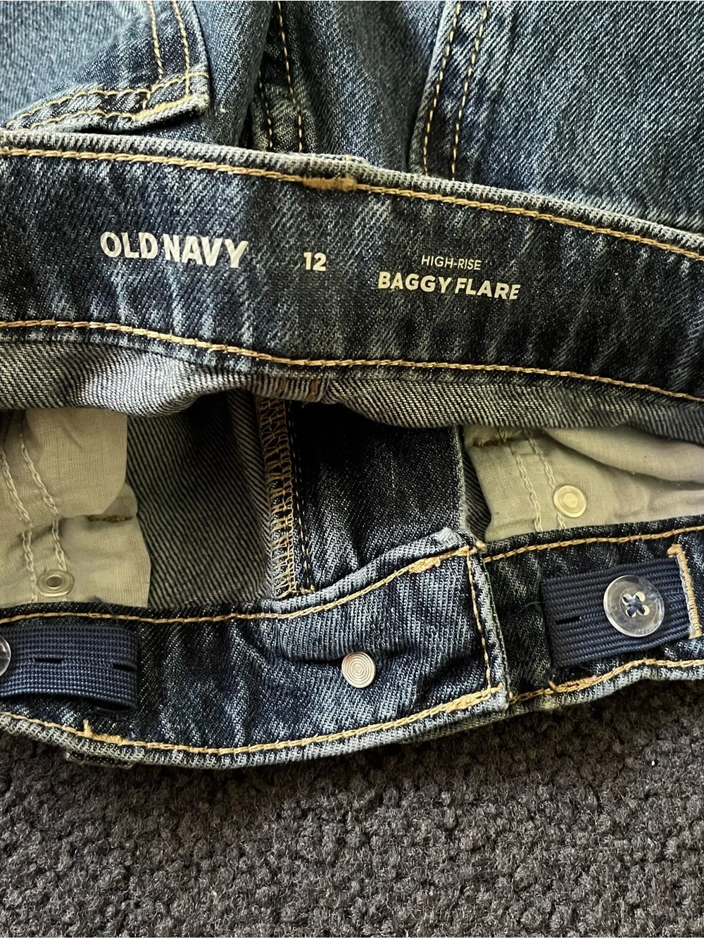 Old Navy Baggy Flare Jeans with Western Embroidery Accents